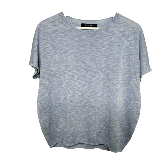 Ellen Tracy Tops - Ellen Tracy Sweater Women’s Medium Blue boxy Pullover Knit t-shirt Short Sleeve